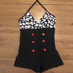 One piece Skulls Swimsuit NWOT